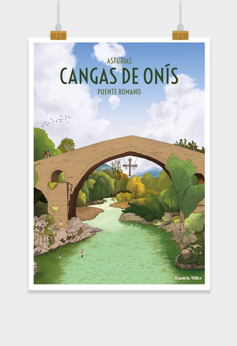 Póster de Cangas de Onís "Puente Romano"